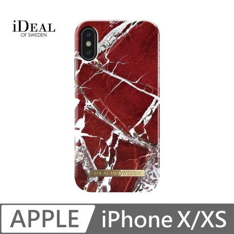 IDEAL OF SWEDEN iPhone X / Xs 北歐時尚瑞典流行手機殼-斐紅珠寶大理石