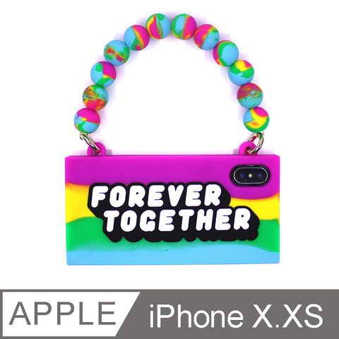 【Candies】彩虹系列 FOREVER TOGETHER手提包手機殼 - iPhone X.XS