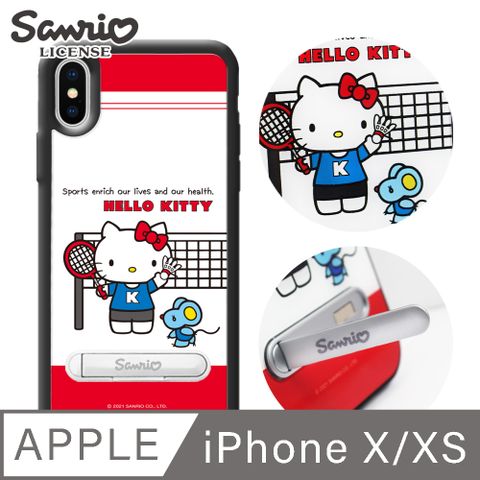 Sanrio 三麗鷗 三麗鷗 Kitty iPhone XS / X 5.8吋減震立架手機殼-羽球凱蒂