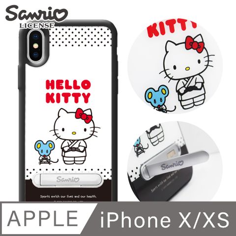 Sanrio 三麗鷗 三麗鷗 Kitty iPhone XS / X 5.8吋減震立架手機殼-柔道凱蒂