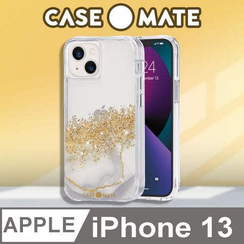 美國 Case●Mate iPhone 13 Karat Marble 鎏金石紋防摔抗菌手機保護殼