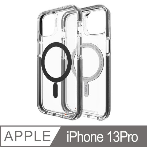 Gear4 iPhone 13 Pro 6.1吋 D3O® 聖塔克魯茲透明黑框磁吸款-抗菌軍規防摔保護殼