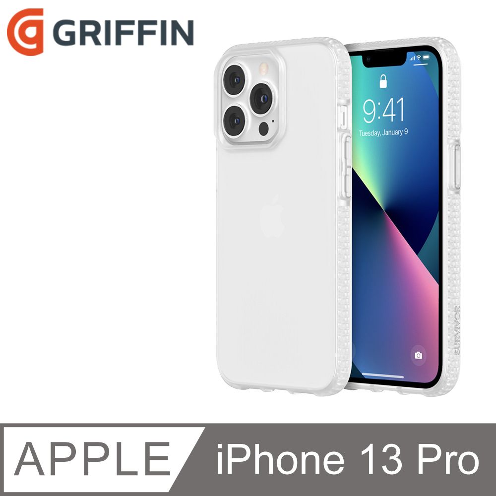 Griffin  iPhone 13 Pro (6.1吋) Survivor Clear軍規防摔殼-透明(1.8米防摔)