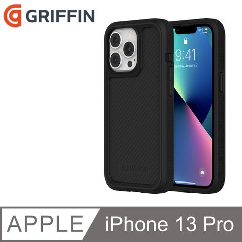 Griffin iPhone 13 Pro (6.1吋) Survivor Earth軍規防摔殼-黑色