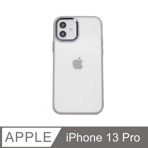 無機質風格  金屬鏡框手機殼 iPhone 13 Pro / i13 Pro 硬殼軟邊 保護殼套-透黑