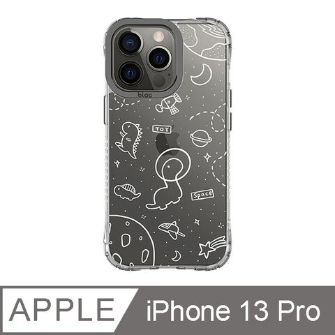 TOYSELECT 拓伊生活 iPhone 13 Pro 6.1吋 太空漫步小恐龍抗黃防摔iPhone手機殼 白線