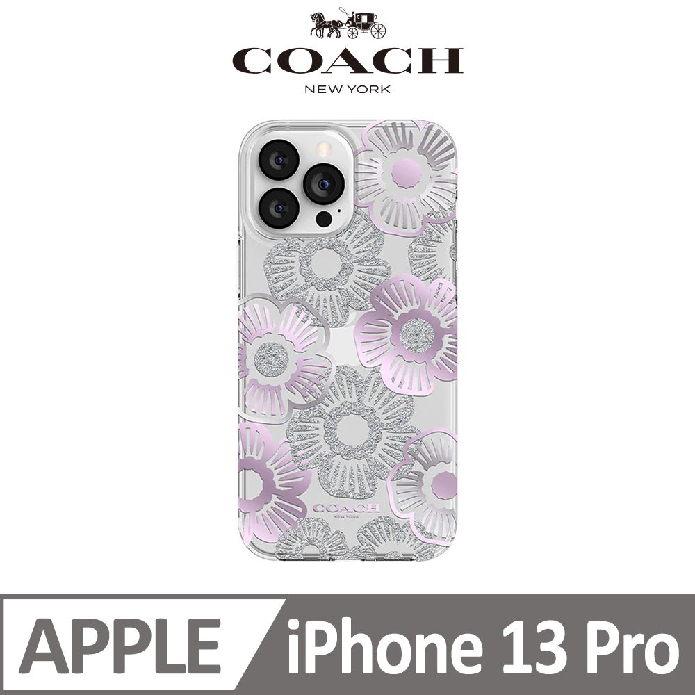 COACH】iPhone 13 Pro 精品手機防摔保護殼紫色茶花- PChome 24h購物