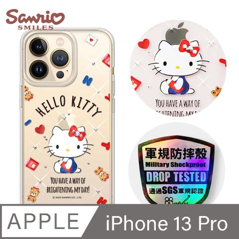 APBS 三麗鷗 iPhone 13 Pro 6.1吋輕薄軍規防摔水晶彩鑽手機殼-小熊凱蒂