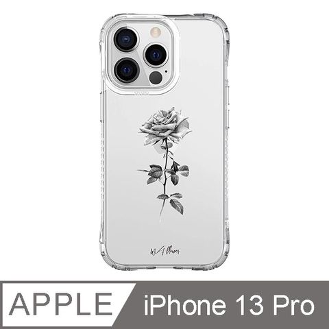 TOYSELECT 拓伊生活 iPhone 13 Pro 6.1吋 浪花聯名款經典黑白玫瑰抗黃防摔iPhone手機殼