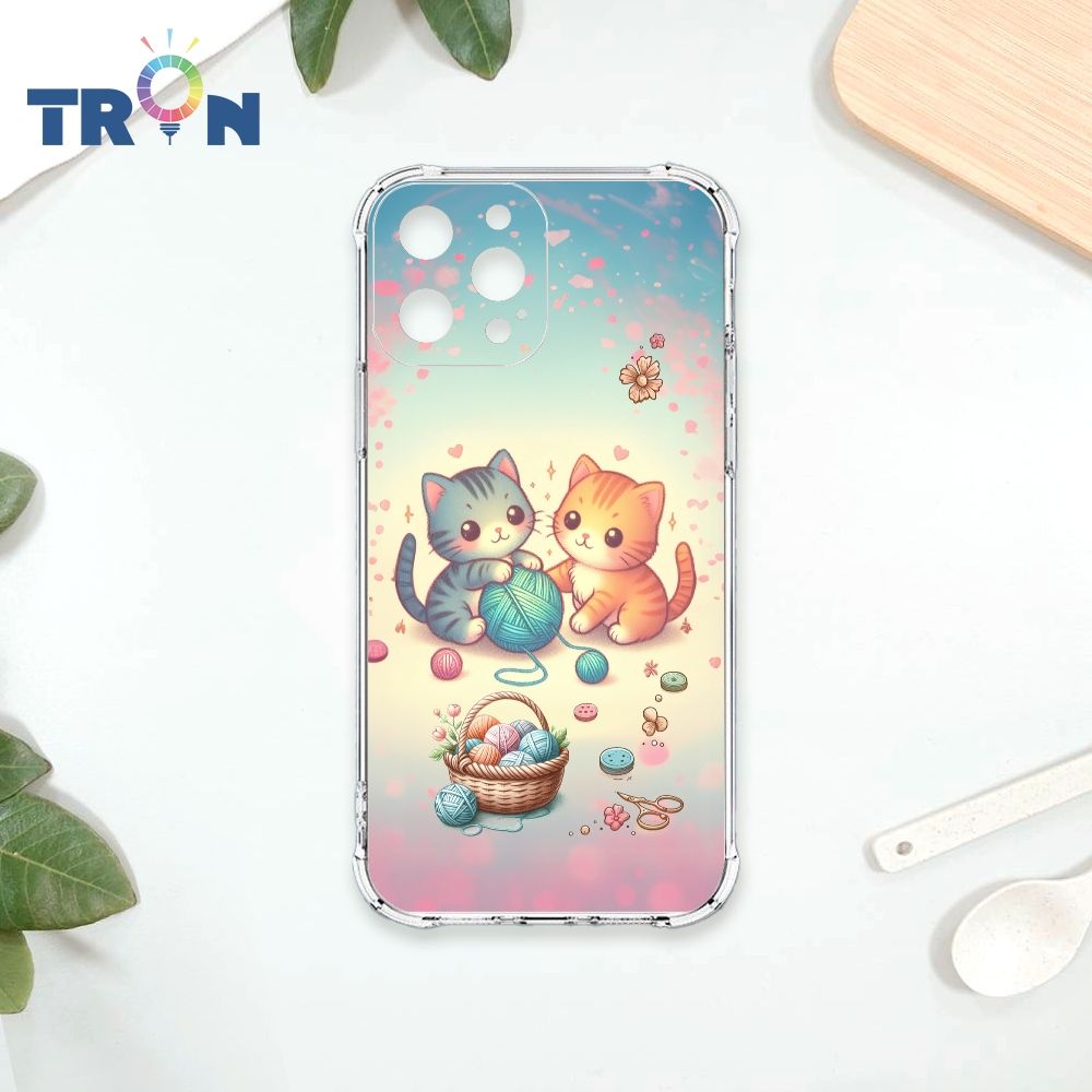  TRON IPhone 13 PRO 貓咪與毛線球系列 四角防摔殼 手機殼