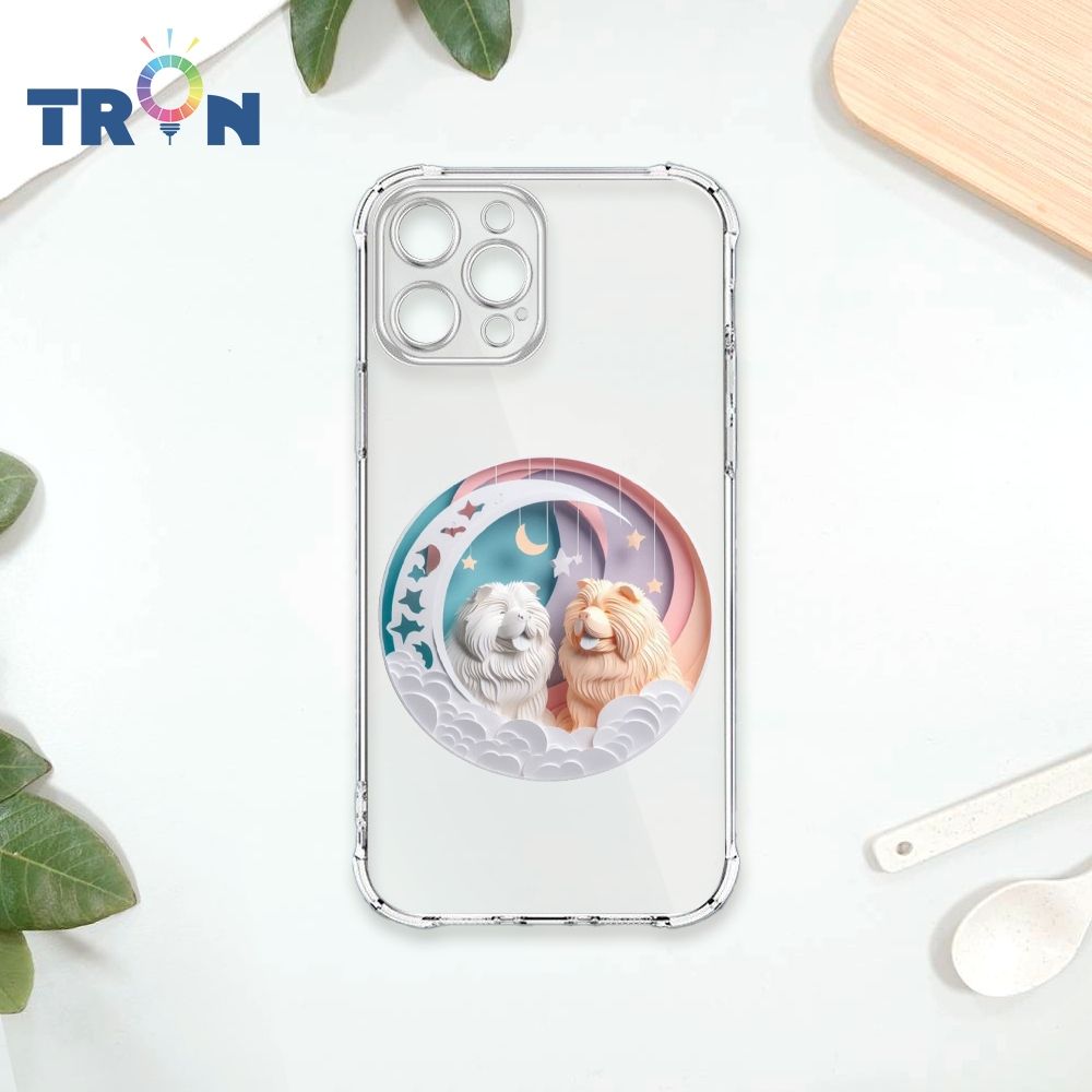  TRON IPhone 13 PRO 可愛紙雕鬆獅犬 四角防摔殼 手機殼