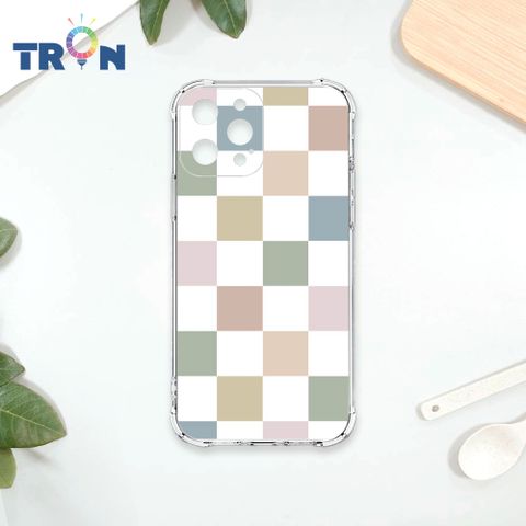 TRON IPhone 13 PRO 莫蘭迪色簡約格子A款 四角防摔殼 手機殼