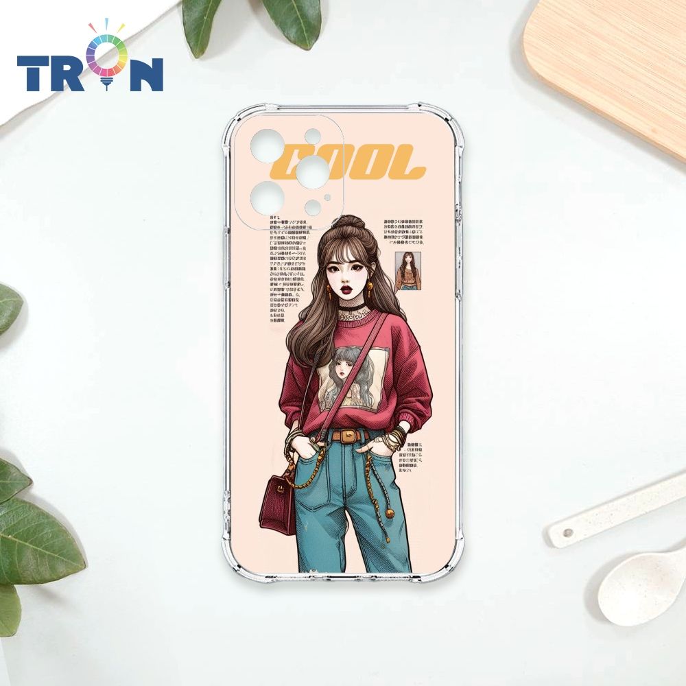  TRON IPhone 13 PRO 雜誌風潮流女孩 四角防摔殼 手機殼