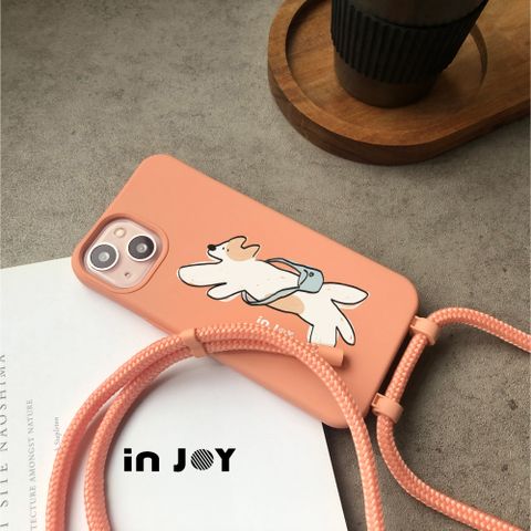 INJOY mall iPhone 13/12/11/XR/XS/X/SE3 系列 街道郵差犬 二合一防摔背繩手機殼