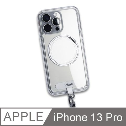 【極空戰甲-雙鏡掀蓋版】For iPhone 13 Pro旋轉磁吸支架+鏡面+掛片 保護殼