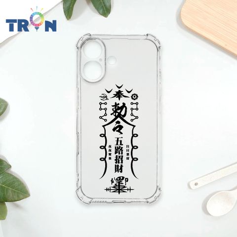 TRON iPhone 16 黑色招財符咒 四角防摔殼 軟殼 手機殼