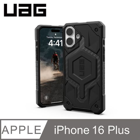 UAG iPhone 16 Plus 磁吸頂級版耐衝擊保護殼-碳黑