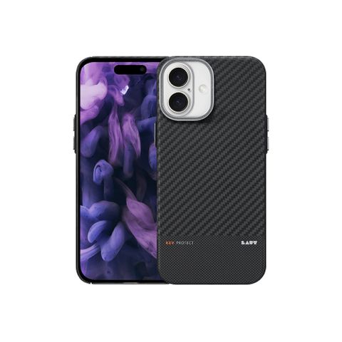 LAUT 萊德 iPhone 16 Plus 磁吸鏡頭支架極薄纖維保護殼-黑