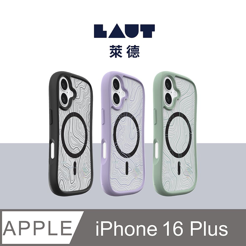 LAUT 萊德 iPhone 16 Plus 磁吸耐衝擊保護殼-地圖款