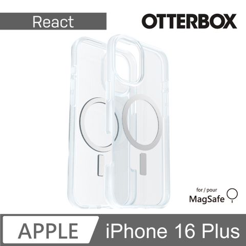 【OtterBox】iPhone 16 Plus 6.7吋 React 輕透防摔殼-透明(支援MagSafe)