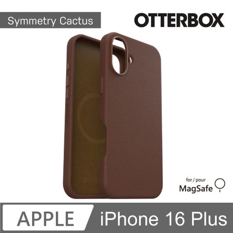 OTTERBOX iPhone 16 Plus 6.7吋 Symmetry Cactus 炫彩仙人掌皮革保護殼-褐(支援MagSafe)