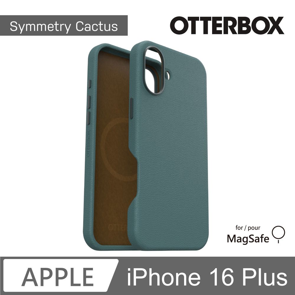 OTTERBOX iPhone 16 Plus 6.7吋 Symmetry Cactus 炫彩仙人掌皮革保護殼-綠(支援MagSafe)