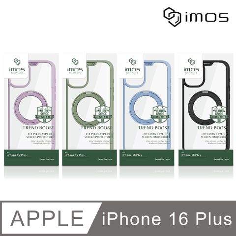 imos Apple iPhone 16 Plus 6.7吋 磁吸支架軍規防震保護殼(4色)