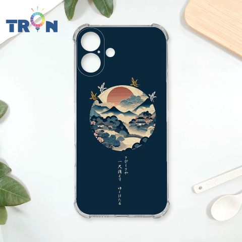 TRON IPhone 16 PLUS 圓形復古山水畫系列 四角防摔殼 手機殼