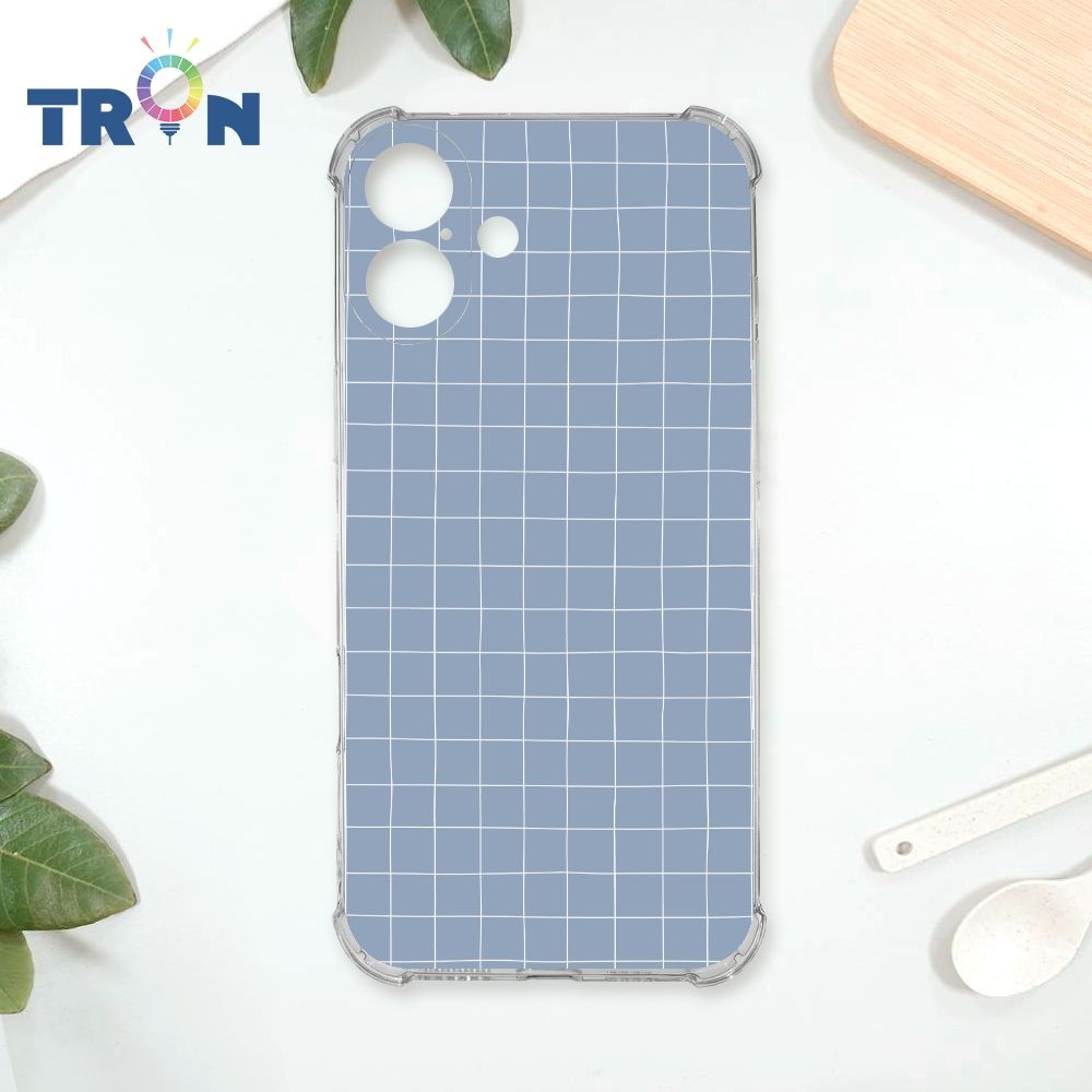  TRON IPhone 16 PLUS 手繪簡約方格紋A款 四角防摔殼 手機殼