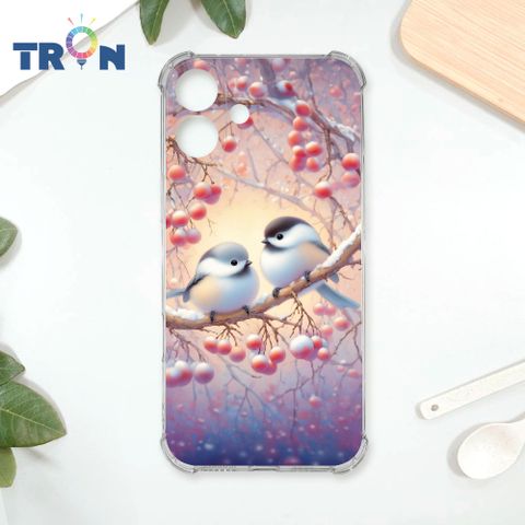 TRON IPhone 16 PLUS 莓果雪之妖精銀喉長尾山雀 四角防摔殼 手機殼