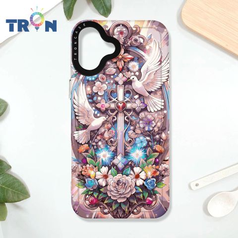 TRON iPhone 16 PLUS 十字架華麗金光閃閃 太空殼 透白款 手機殼