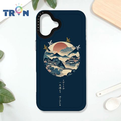 TRON iPhone 16 PLUS 圓形復古山水畫系列 太空殼 透白款 手機殼