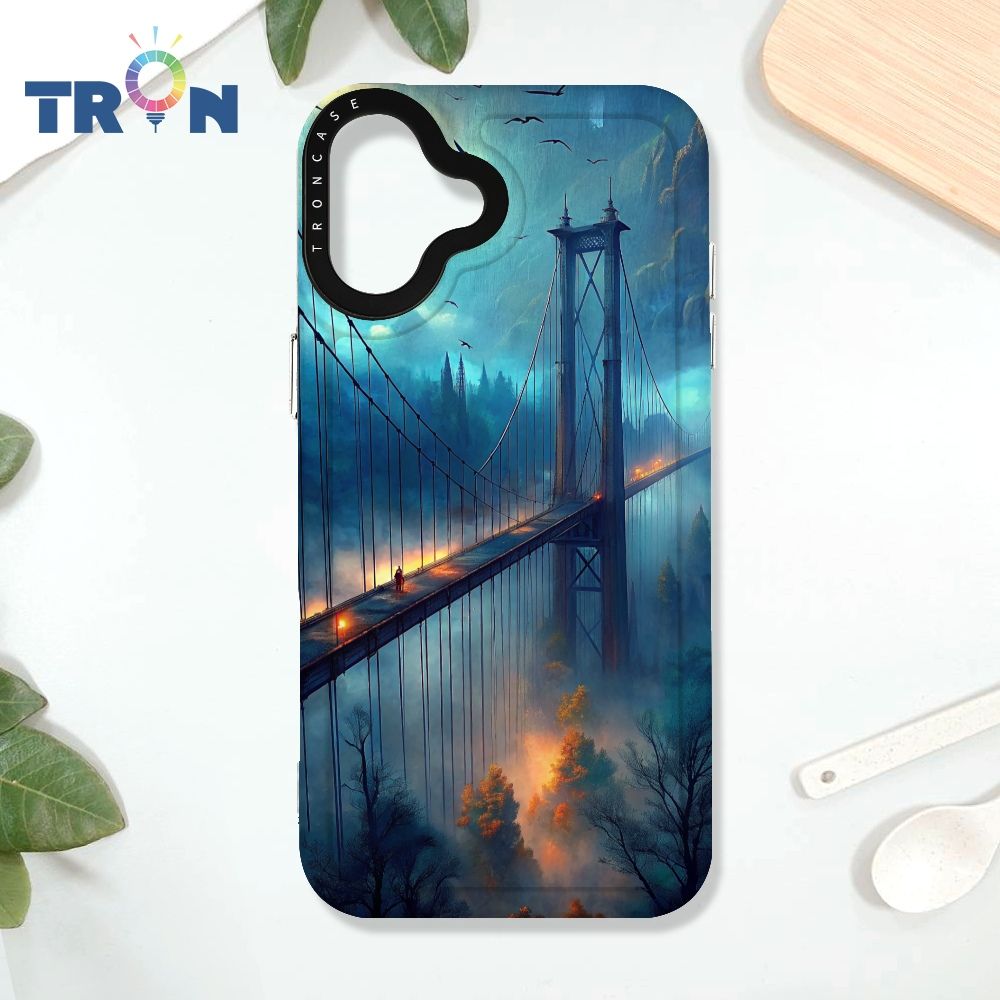  TRON iPhone 16 PLUS 霧裡大橋 太空殼 透白款 手機殼