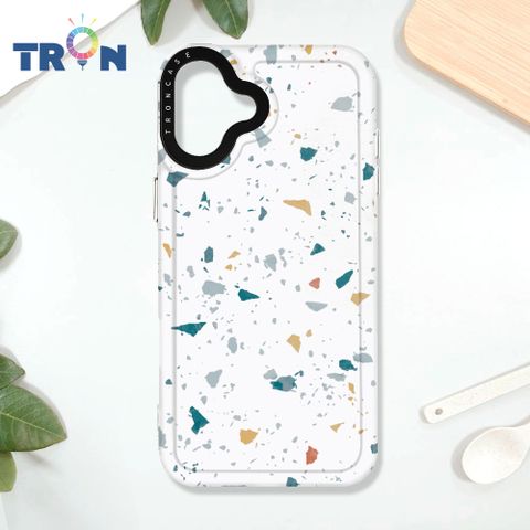 TRON iPhone 16 PLUS 彩色幾何小磨石子A款 太空殼 透白款 手機殼