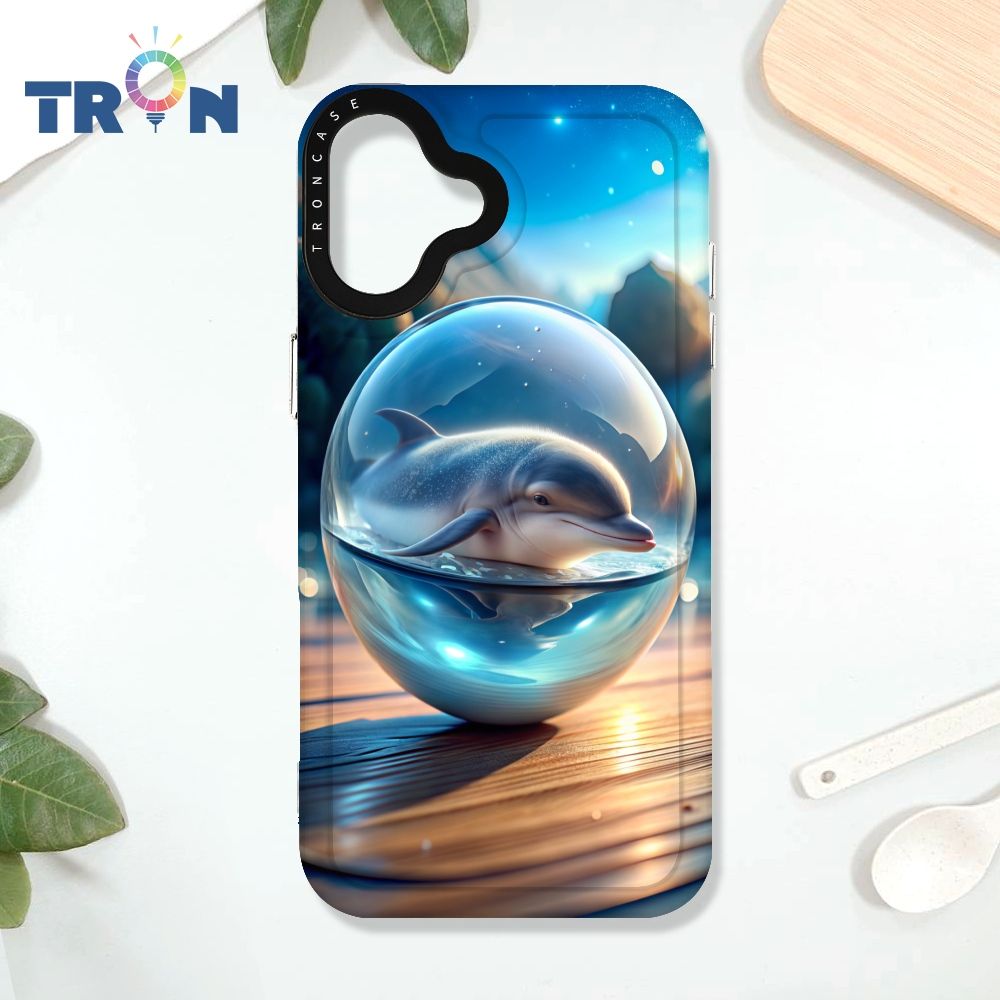  TRON iPhone 16 PLUS 水晶球裡的動物們-2 太空殼 透白款 手機殼