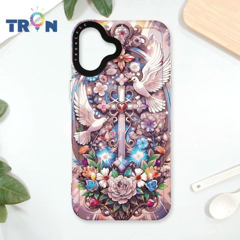 TRON IPhone 16 PLUS 十字架華麗金光閃閃 太空殼 透黑款 手機殼