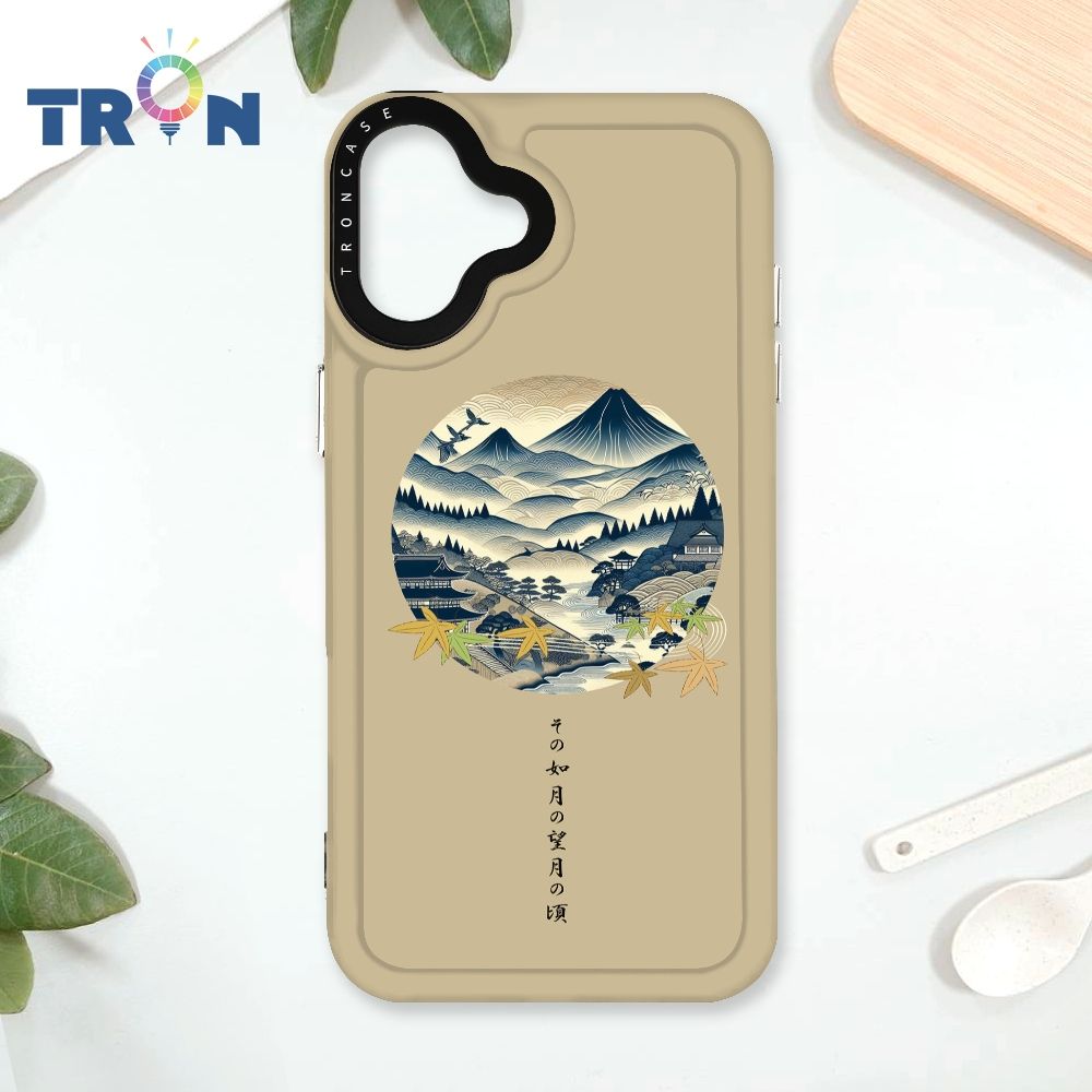  TRON IPhone 16 PLUS 圓形復古山水畫系列 太空殼 透黑款 手機殼