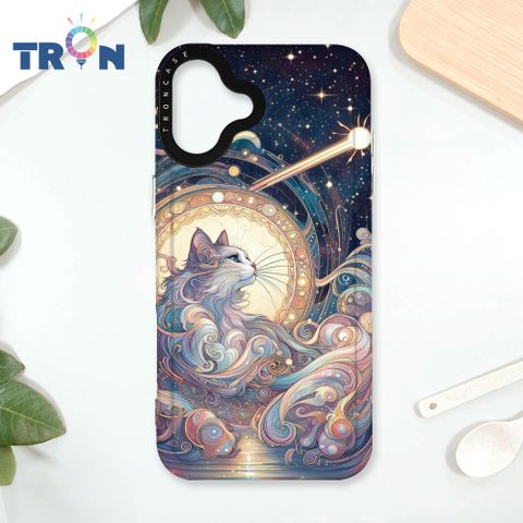 TRON IPhone 16 PLUS 夏夜流星與貓 太空殼 透黑款 手機殼