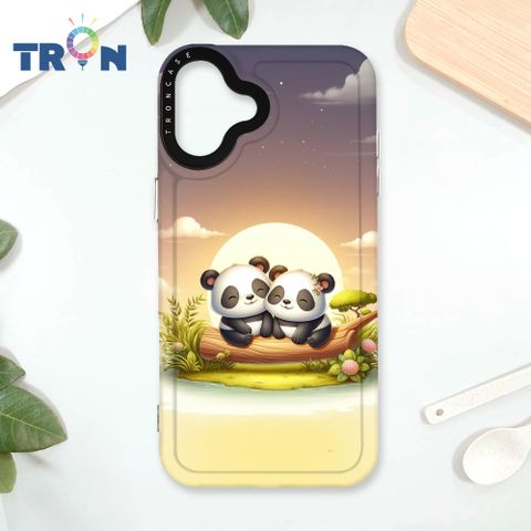 TRON IPhone 16 PLUS 可愛萌熊貓 太空殼 透黑款 手機殼