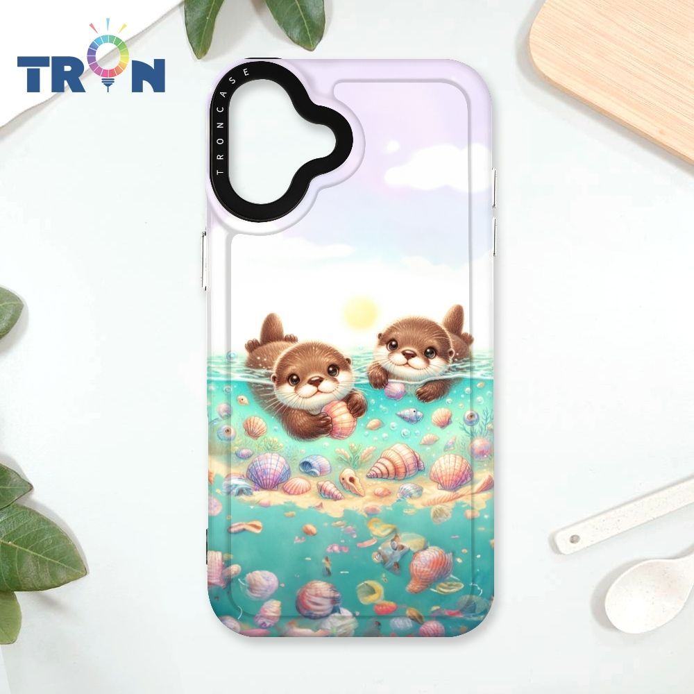  TRON IPhone 16 PLUS 玩水的水獺系列 太空殼 透黑款 手機殼