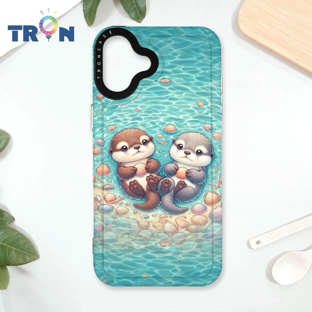  TRON IPhone 16 PLUS 玩水的水獺系列 太空殼 透黑款 手機殼