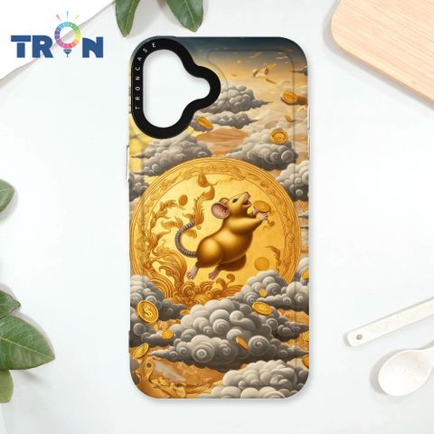 TRON IPhone 16 PLUS 金碧輝煌的招財十二生肖 太空殼 透黑款 手機殼