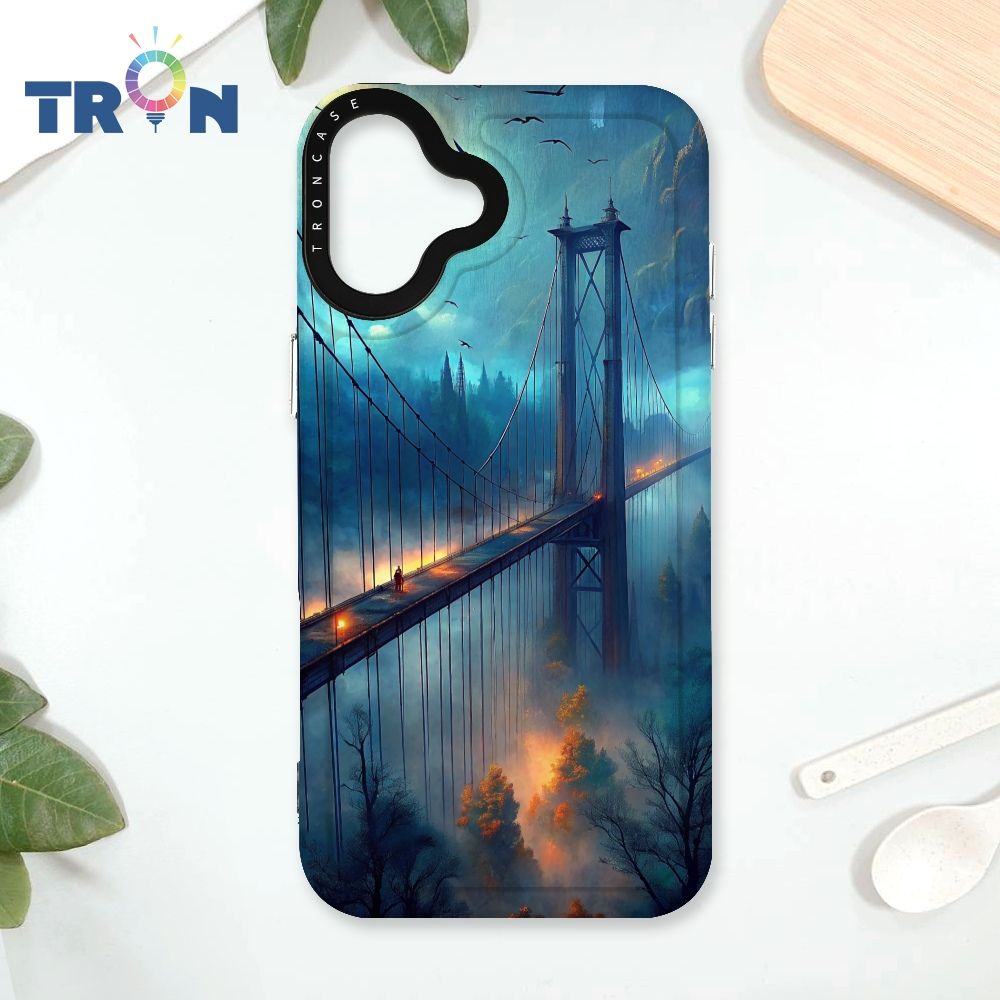  TRON IPhone 16 PLUS 霧裡大橋 太空殼 透黑款 手機殼