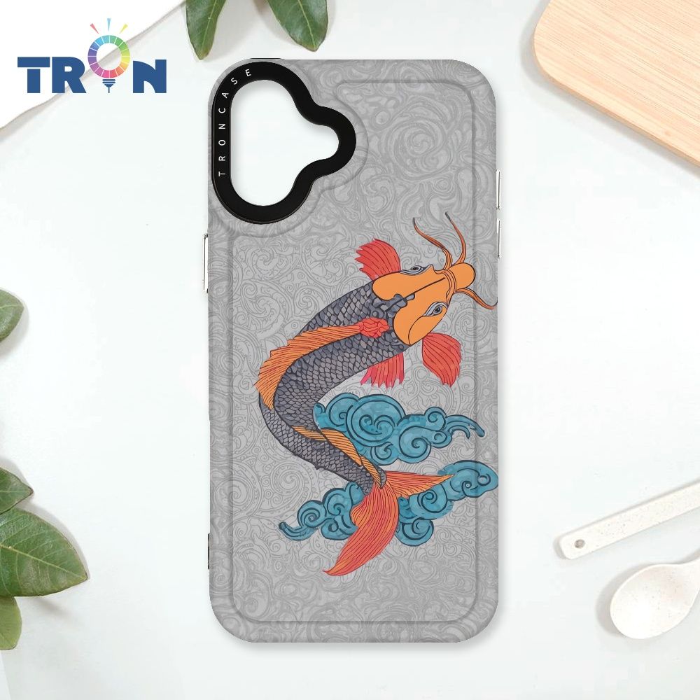  TRON IPhone 16 PLUS 鯉魚躍龍門系列 太空殼 透黑款 手機殼