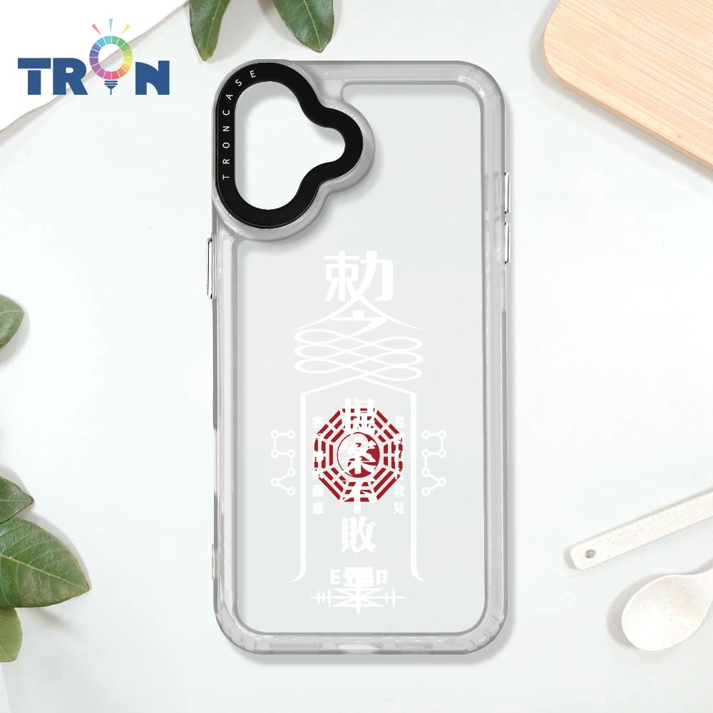  TRON iPhone 16 PLUS 白色工作順利符咒 太空殼 透白款 手機殼