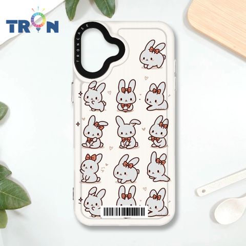 TRON iPhone 16 PLUS 兔子可愛動作排排系列  載具 MAGSAFE 磁吸 太空殼 透黑款 手機殼