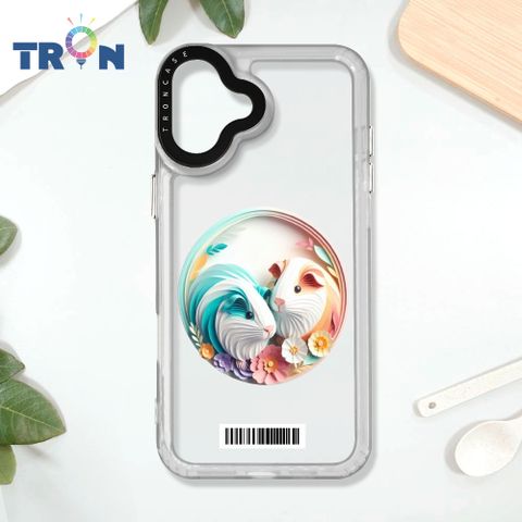 TRON iPhone 16 PLUS 可愛紙雕天竺鼠  載具 太空殼 透白款 手機殼