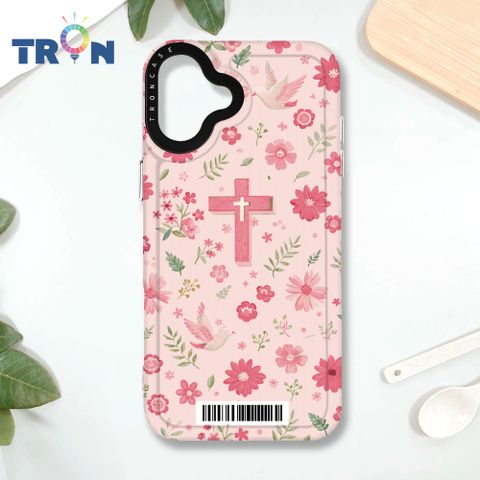 TRON iPhone 16 PLUS 十字架粉色系  載具 MAGSAFE 磁吸 太空殼 透白款 手機殼