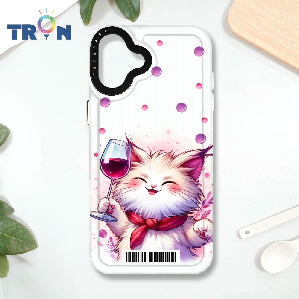  TRON iPhone 16 PLUS 貓咪美食評鑑家  載具 MAGSAFE 磁吸 太空殼 透白款 手機殼