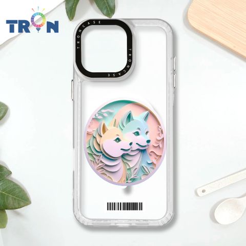 TRON iPhone 16 Pro Max 可愛紙雕柴犬  載具 MAGSAFE 磁吸 太空殼 透白款